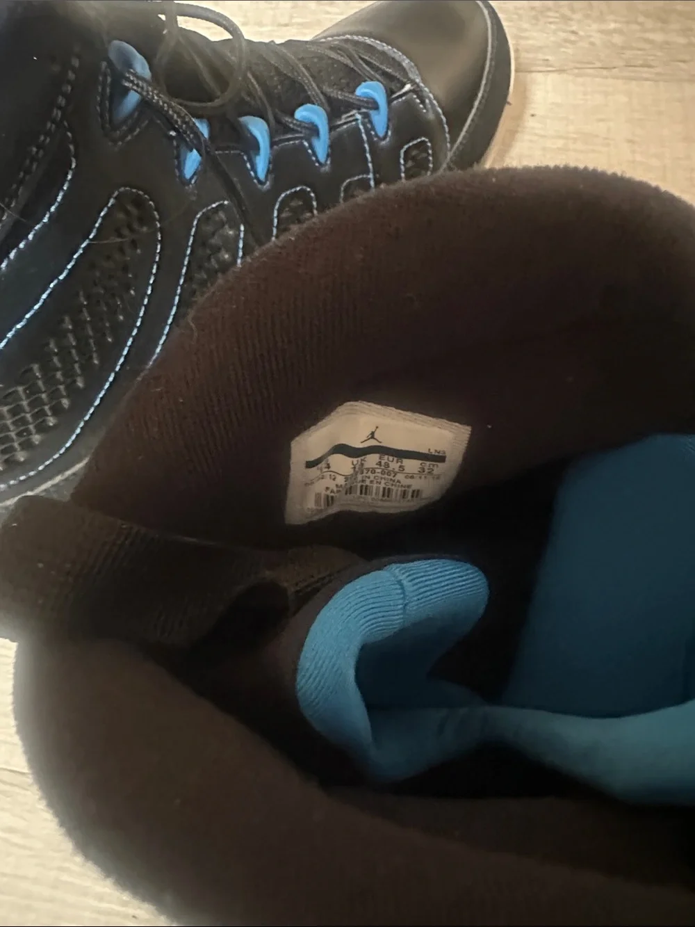 Jordan Black and Blue High-Top Boots